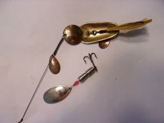 Vintage Heddon Queen & Hep No.  3 Fishing Lures Spoons