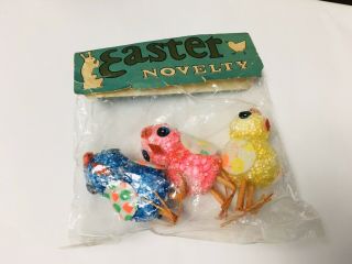 Vintage Sugar Coated Iced Easter Chicks Rare Japan