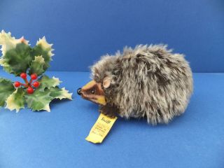 5 " Vintage German Mohair Steiff Joggi Hedgehog Toy Tag With Identity No 1670/10