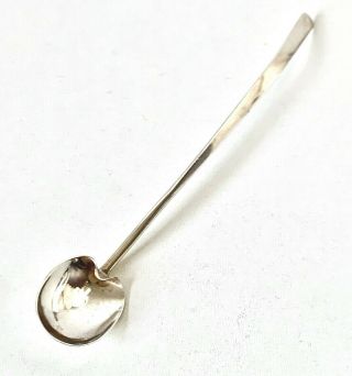 Antique Arts & Crafts 1904 Solid Sterling Silver Long Condiment / Pudding Spoon