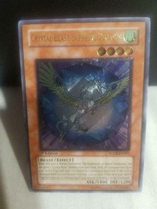 Yu - Gi - Oh Fotb Crystal Beast Sapphire Pegasus Ultimate Rare 1/e