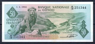 Congo 50 Francs P5 1962 Unc Rare