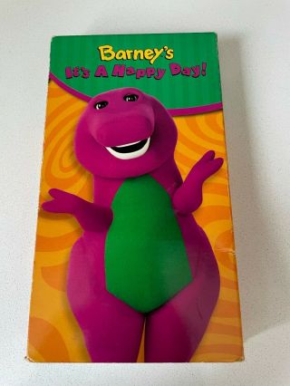 BARNEY ' S IT ' S A HAPPY DAY Barney the Dinosaur VHS Toys R Us Exclusive RARE 3