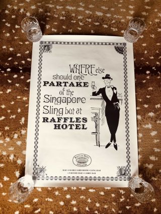 Singapore Sling @ Raffles Hotel Vintage Style Poster