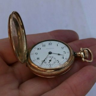 Rare Vintage Antique 1.  25 " Waltham Gold Filled Wind Up Pocket Watch 15 Jewels Nr