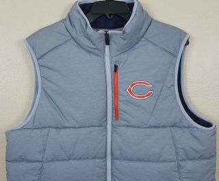 NIKE CHICAGO BEARS TEAM ISSUED DOWN PUFFER VEST GREY RARE 852825 - 052 (SZ LARGE) 2