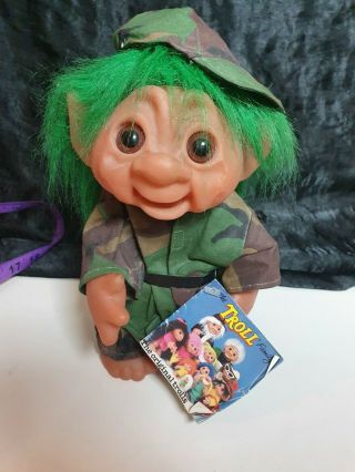 Vintage Dam Troll 1977 Soldier With Tag 9 Inch