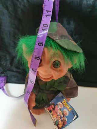 Vintage Dam Troll 1977 Soldier With Tag 9 inch 3
