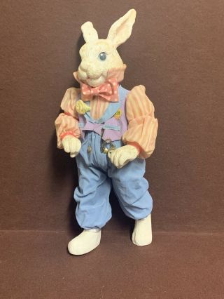 Rare Midwest Importers Bunny Fabric Mache Rabbit Easter Figurine Vintage