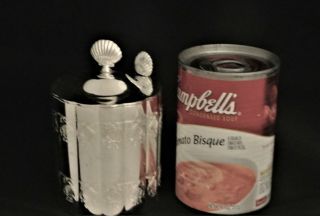 Vintage Silver Plate Shell Design Jelly Jam Preserves Jar