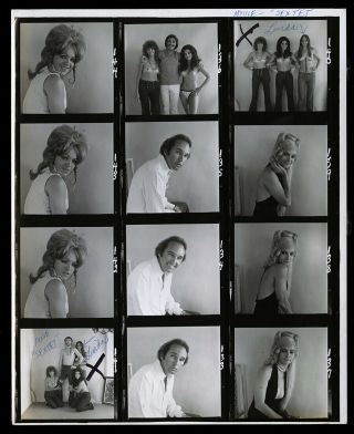 Rare Bunny Yeager Contact Sheet Featuring Linda Lovelace 1971 Hand Notated Rare