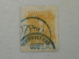 Rare 19th Century California State Revenue Tax Stamp Imperforated San Francisco