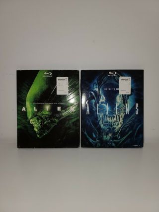 Alien & Aliens Blu - Ray W/ Rare Slipcovers 2 Bluerays Both In Good Shape