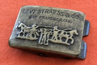 Vintage RARE Giant Grip Style LEVI STRAUSS Designer Jeans Small Size BELT BUCKLE 3