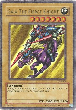 Yu - Gi - Oh Card - Lob - 006 - Gaia The Fierce Knight (ultra Rare Holo) Played