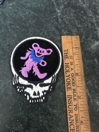 Grateful Dead Patch Rare Vtg 80s 90s 3” Black Logo Bear Jerry Garcia Skull 2