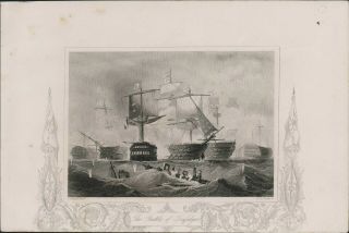 The Battle Of Trafalgar.  Ships C Graham / A H Payne Antique Print Hl1.  1096