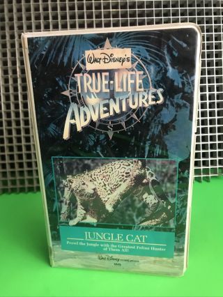 True - Life Adventures Jungle Cat - Vhs•walt Disney Home Video•rare•white Clamshell