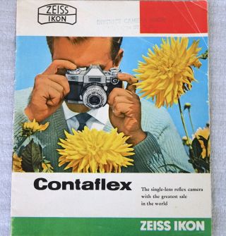 Rare Instruction Book For Zeiss Ikon Contaflex Camera Carl Zeiss Tessar Lens
