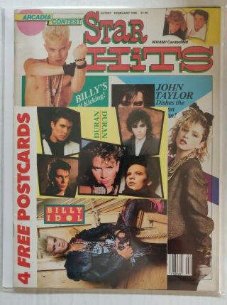 Rare Star Hits Feb 86 Duran Duran,  Madonna,  Billy Idol,  Wham With Postcards