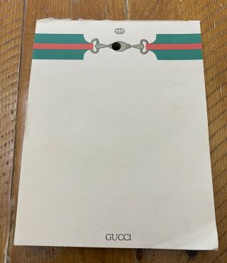 Rare Vintage Gucci 1980s Italy Gold Buckle Red Green Notepad Writing Pad Set