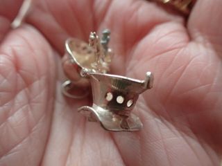 VERY RARE Vintage Sterling Silver Charm - kNIGHT on HORSE inside Helmet 2