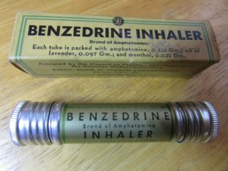 Rare 40s Benzedrine Brand Of Amphetamine Inhaler Smith Kline & French Lab W/box