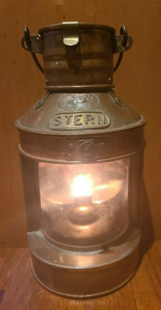 Vintage Tung Woo Stern Copper Nautical Ship Lantern