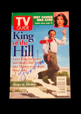 Larry King Hand Signed Autographed King Of The Hill Tv Guide With Rare