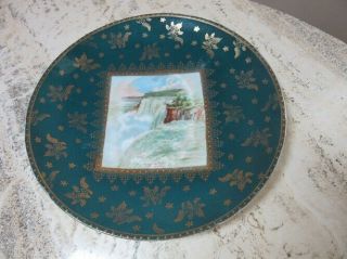 Antique Niagara Falls Souvenir Plate.  Victoria Carlsbad Austria
