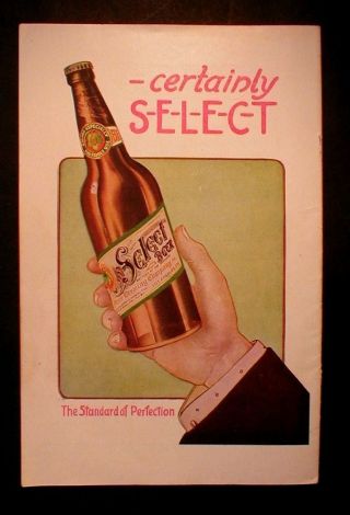 Rare Pre Pro 1911 Maier Brewing Co.  Select Beer Bottle Ad,  Los Angeles,  Cal.