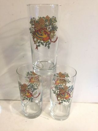 Mikasa English Countryside Festive Spirit Tumblers/glasses - Set Of 3 - Rare