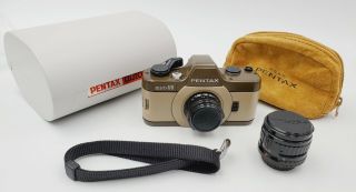 Rare Pentax 110 Safari/maroon Special Edition W/ F2.  8 24mm & F2.  8 18mm Lenses