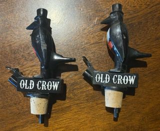Two (2) Vintage Old Crow Bottle Stopper And Pourer,  Rare