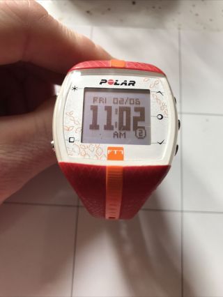 Rare Polar Ft7 Heart Rate Monitor Red And Orange No Strap Watch Only