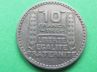 France (1946 Rare) 10 Francs Rare Silver Coin