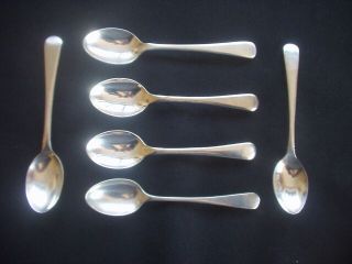 6 Vintage Silver Plated Coffee / Teaspoons Old English Pattern Various Makers