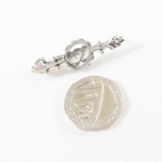 Antique Victorian solid silver sterling sweetheart brooch English hallmarks 3