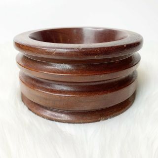 Vintage Mid Century Modern Dark Wood Danish Bowl Catch All Decor Mcm Carved