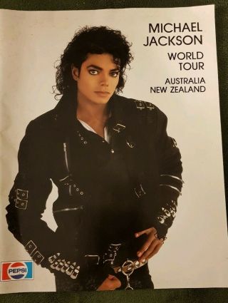 Rare Michael Jackson Australia Zealand Souvenir Bad World Tour Book 1987