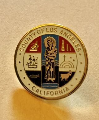 County Of Los Angeles California Lapel Hat Pin - Enamel Vintage Pin,  Rare