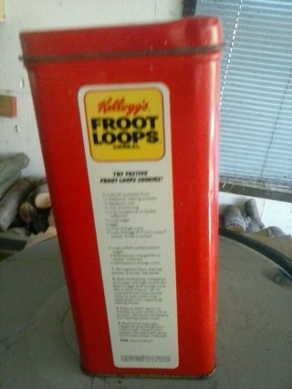Rare Vintage 1984 Kellogg ' s Froot Loops Collectible Tin Stash Box Toucan Sam 3