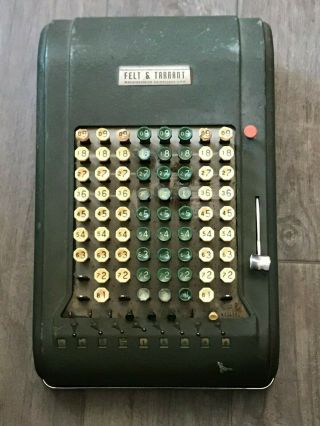Vintage Antique Felt & Tarrant Comptometer Adding Machine (parts Or Restoration)