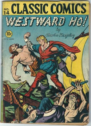 Classics Illustrated 14 Westward Ho Hrn13 - 1st Edition - Rare
