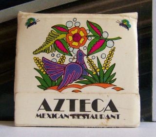 Rare Vintage Matchbook Cover D1 Azteca Mexican Restaurant Bird Washington Burien
