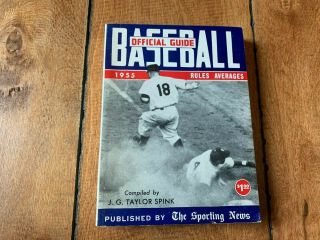 1955 Sporting News Baseball Official Baseball Guide Book Vintage Rare