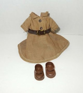 Vintage Brownie Dress W/ Belt & Shoes For 8 " Doll Ginny,  Muffie,  Ginger,