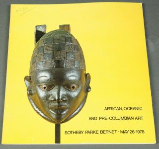 Sotheby African,  Oceanic & Pre - Columbian Art May 1978 Yoruba Gelede Mask