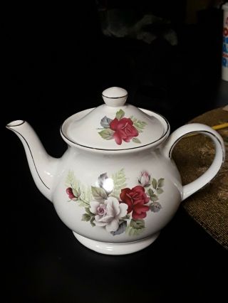 Vintage Sadler Teapot Floral/roses Heavy Gold Trim,  England,  Rare