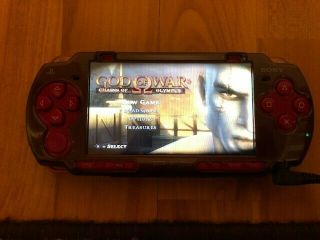 Rare God Of War Red Psp With Box,  Extra Games_ Dirty Laser?